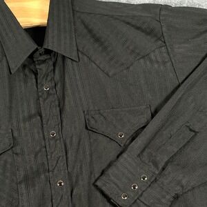 Ely Cattleman Country Vintage Western Shirt LS Cowboy Rodeo Black Patterned XL